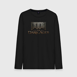 Лонгслив хлопковый мужской Doom the dark ages logo, цвет: черный