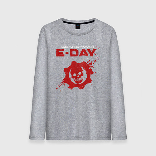 Мужской лонгслив Gears of war e-day logo / Меланж – фото 1