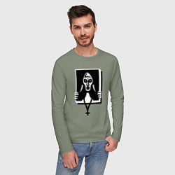 Лонгслив хлопковый мужской Ведьма монашка, цвет: авокадо — фото 2