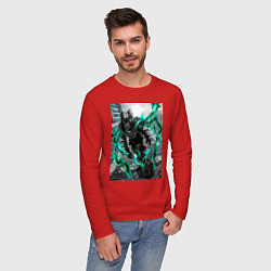 Лонгслив хлопковый мужской Моя геройская академия Идзуку Мидория причуда, цвет: красный — фото 2