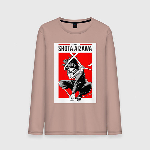 Мужской лонгслив Моя геройская академия Сёта Айдзава / Пыльно-розовый – фото 1