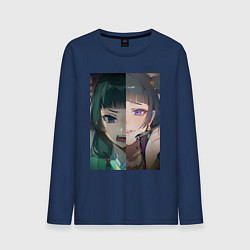 Лонгслив хлопковый мужской Монолог фармацевта Маомао коллаж, цвет: тёмно-синий