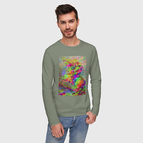 Мужской лонгслив Бонапарт на перевале Сен-Бернар с глюками / Авокадо – фото 3