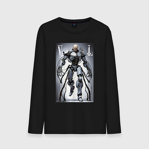 Мужской лонгслив Cyber Lenin - armor on suction cups / Черный – фото 1