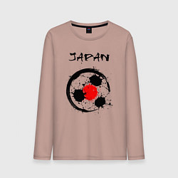 Лонгслив хлопковый мужской Сборная Японии, цвет: пыльно-розовый