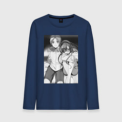 Лонгслив хлопковый мужской Реинкарнация безработного Эрис Бореас Грейрат Руде, цвет: тёмно-синий