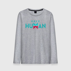 Лонгслив хлопковый мужской Once human logo, цвет: меланж