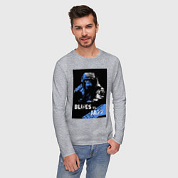 Лонгслив хлопковый мужской Блюз против джаза, цвет: меланж — фото 2