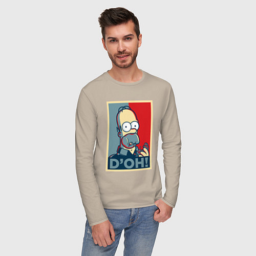 Мужской лонгслив Homer with donut / Миндальный – фото 3