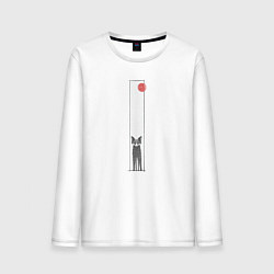 Лонгслив хлопковый мужской Хитрая лиса в рамке, цвет: белый