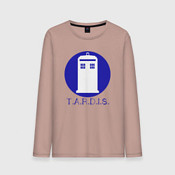 Лонгслив хлопковый мужской Blue tardis, цвет: пыльно-розовый