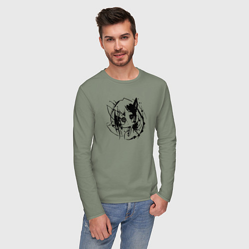 Мужской лонгслив Тёмное зеркало души / Авокадо – фото 3