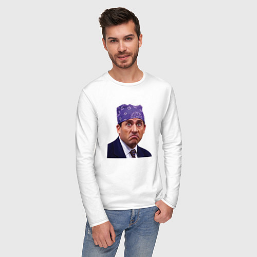 Мужской лонгслив Prison mike Michael Scott офис / Белый – фото 3