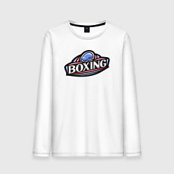 Лонгслив хлопковый мужской Boxing sport, цвет: белый