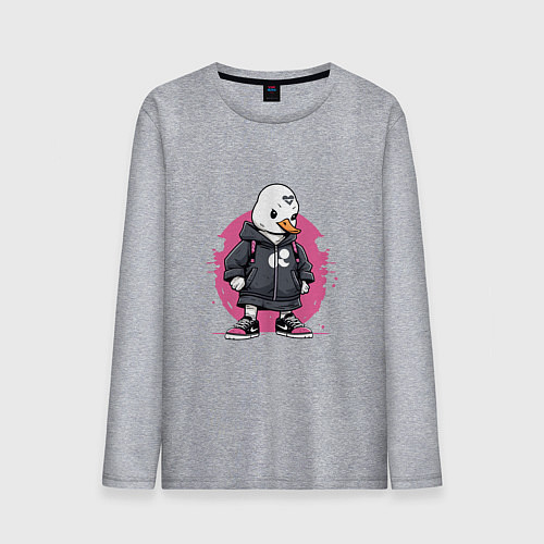 Мужской лонгслив Утенок в кроссовках / Меланж – фото 1