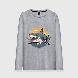 Мужской лонгслив Акула в кругу