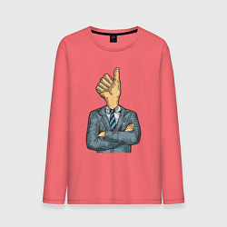 Лонгслив хлопковый мужской Хороший босс, цвет: коралловый
