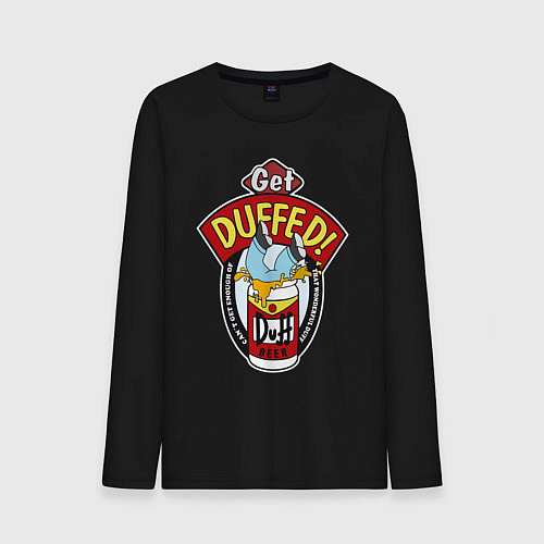 Мужской лонгслив Duff beer with Homer / Черный – фото 1