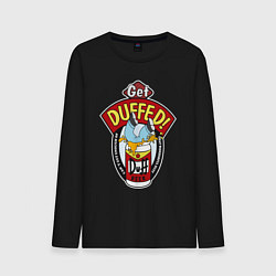 Лонгслив хлопковый мужской Duff beer with Homer, цвет: черный