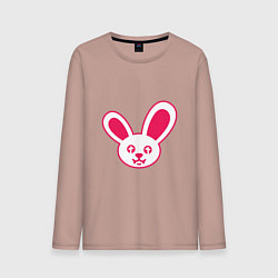 Лонгслив хлопковый мужской Токсичный заяц, цвет: пыльно-розовый