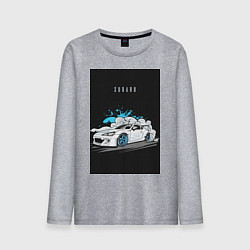 Лонгслив хлопковый мужской Subaru авто, цвет: меланж
