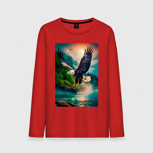 Мужской лонгслив Парящий орел / Красный – фото 1