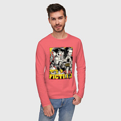 Лонгслив хлопковый мужской Pulp fiction - all stars, цвет: коралловый — фото 2