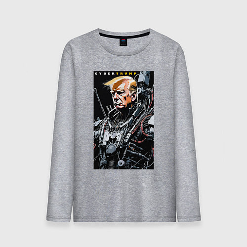 Мужской лонгслив Cyber Trump - ai art fantasy / Меланж – фото 1