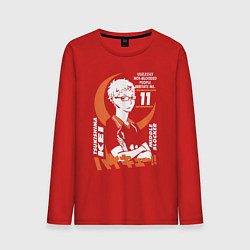 Лонгслив хлопковый мужской Haikyuu!! Хаику Волейбол Тсукишима, цвет: красный