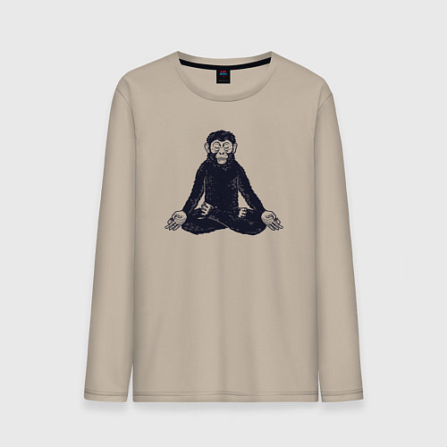 Мужской лонгслив Yoga monkey / Миндальный – фото 1