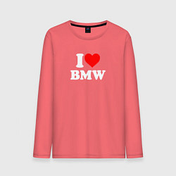 Лонгслив хлопковый мужской I love my BMW, цвет: коралловый