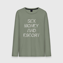 Мужской лонгслив Sex money and escort