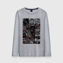 Лонгслив хлопковый мужской Художник коллаж, цвет: меланж