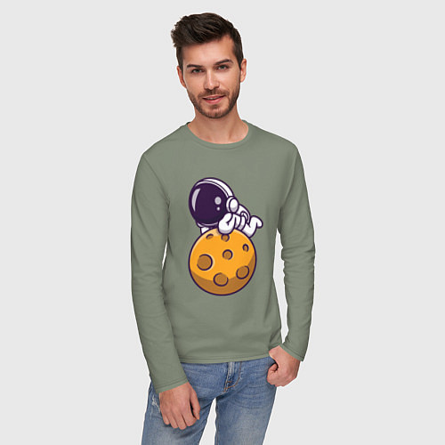 Мужской лонгслив Отдых на Луне / Авокадо – фото 3