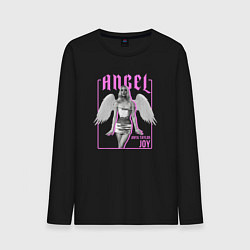 Лонгслив хлопковый мужской Angel - Anya Taylor Joy, цвет: черный