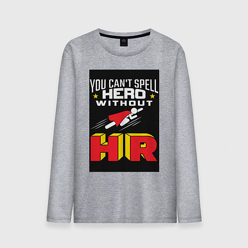 Мужской лонгслив HR супергерой / Меланж – фото 1