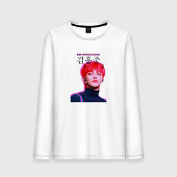 Лонгслив хлопковый мужской Kim Hong Joong Ateez, цвет: белый