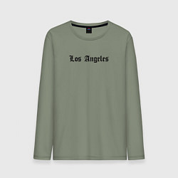 Лонгслив хлопковый мужской Los Angeles black, цвет: авокадо