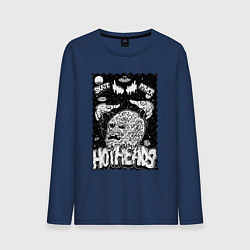Лонгслив хлопковый мужской Горячие головы, цвет: тёмно-синий
