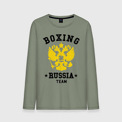 Лонгслив хлопковый мужской Boxing Russia Team, цвет: авокадо