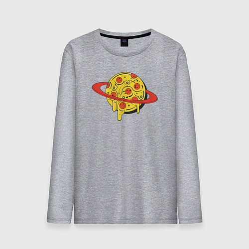 Мужской лонгслив Пицца Сатурн / Меланж – фото 1