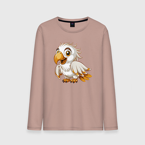 Мужской лонгслив Белый попугай / Пыльно-розовый – фото 1