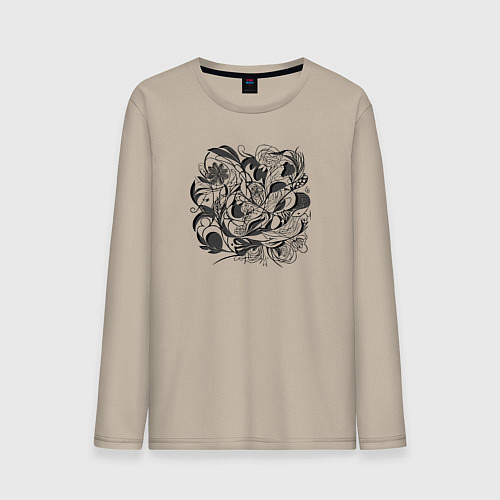 Мужской лонгслив Органические линии / Миндальный – фото 1