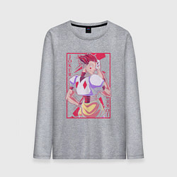 Лонгслив хлопковый мужской Hunter x Hunter Hisoka Morow, цвет: меланж