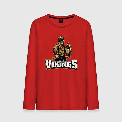 Мужской лонгслив Vikings team / Красный – фото 1