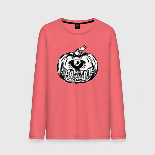 Мужской лонгслив Одноглазая тыква / Коралловый – фото 1