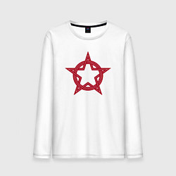 Лонгслив хлопковый мужской Red star USSR, цвет: белый