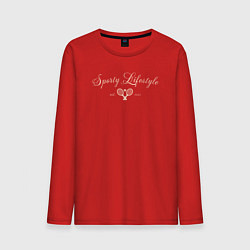 Лонгслив хлопковый мужской Sporty lifestyle бежевый для тенниса, цвет: красный
