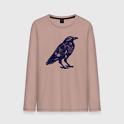 Лонгслив хлопковый мужской Ворон путешественник, цвет: пыльно-розовый