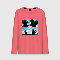 Лонгслив хлопковый мужской Depeche Mode world in my eyes, цвет: коралловый
